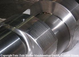 Groe Kurbelwelle. Folgende Bearbeitungsgnge wurden bei der Herstellung der Kurbelwelle durchlaufen: Drehen aus Vollmaterial, Schleifen, Polieren. Einbaumglichkeiten in Pumpen, Pressen, Motoren oder Verdichtern. Die Firma Fritz Bcker Maschinenbau ist ein Kurbelwellenhersteller und eine Kurbelwellenschleiferei im b2b Bereich: Kurbelwellen drehen b2b Kurbelwellen frsen b2b Kurbelwellen bohren und Kurbelwellen schleifen